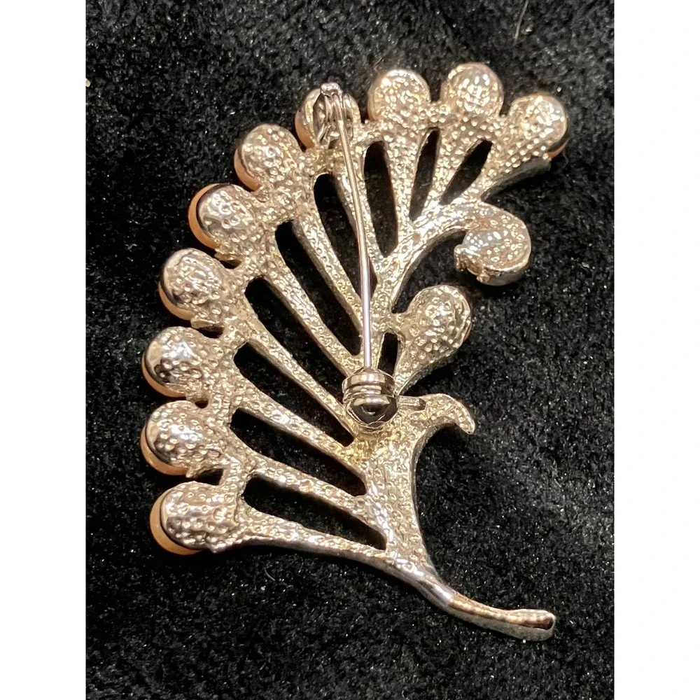 Floral Brooch Bundle Women Multicolor Rhinestone Pearl Enamel Lot of 4